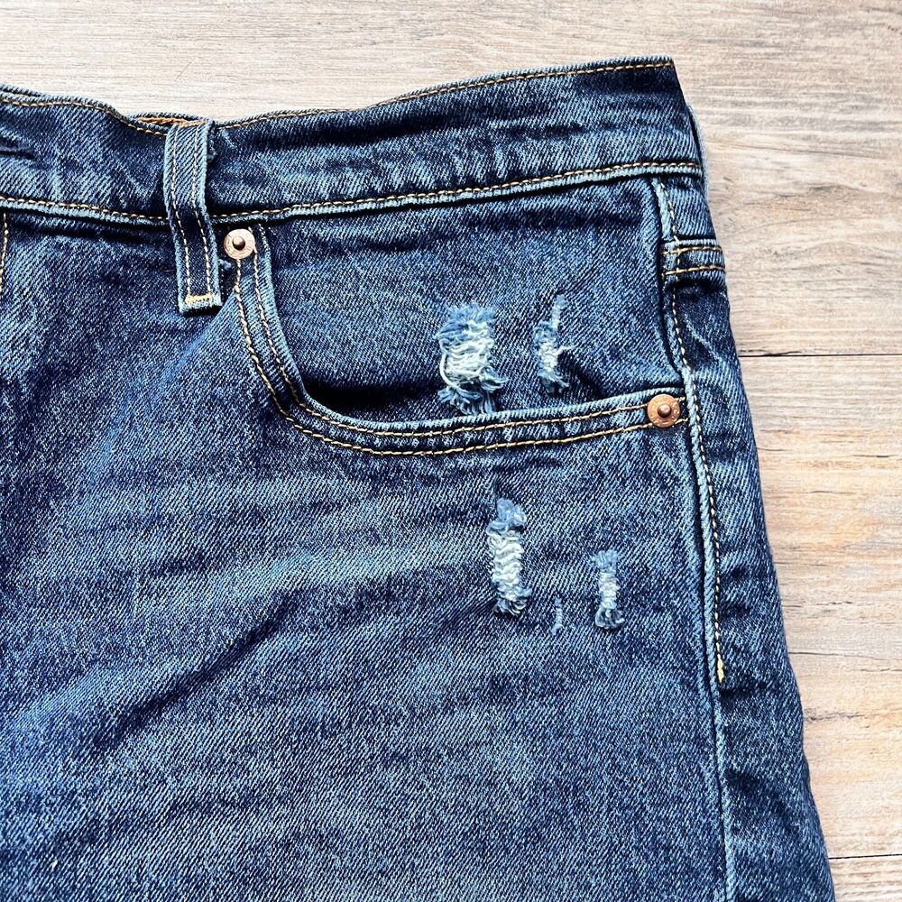 Levi’s 501 Cutoff Denim Shorts 34x2 Distressed Frayed Hem Vintage Style Dark - Picture 5 of 9